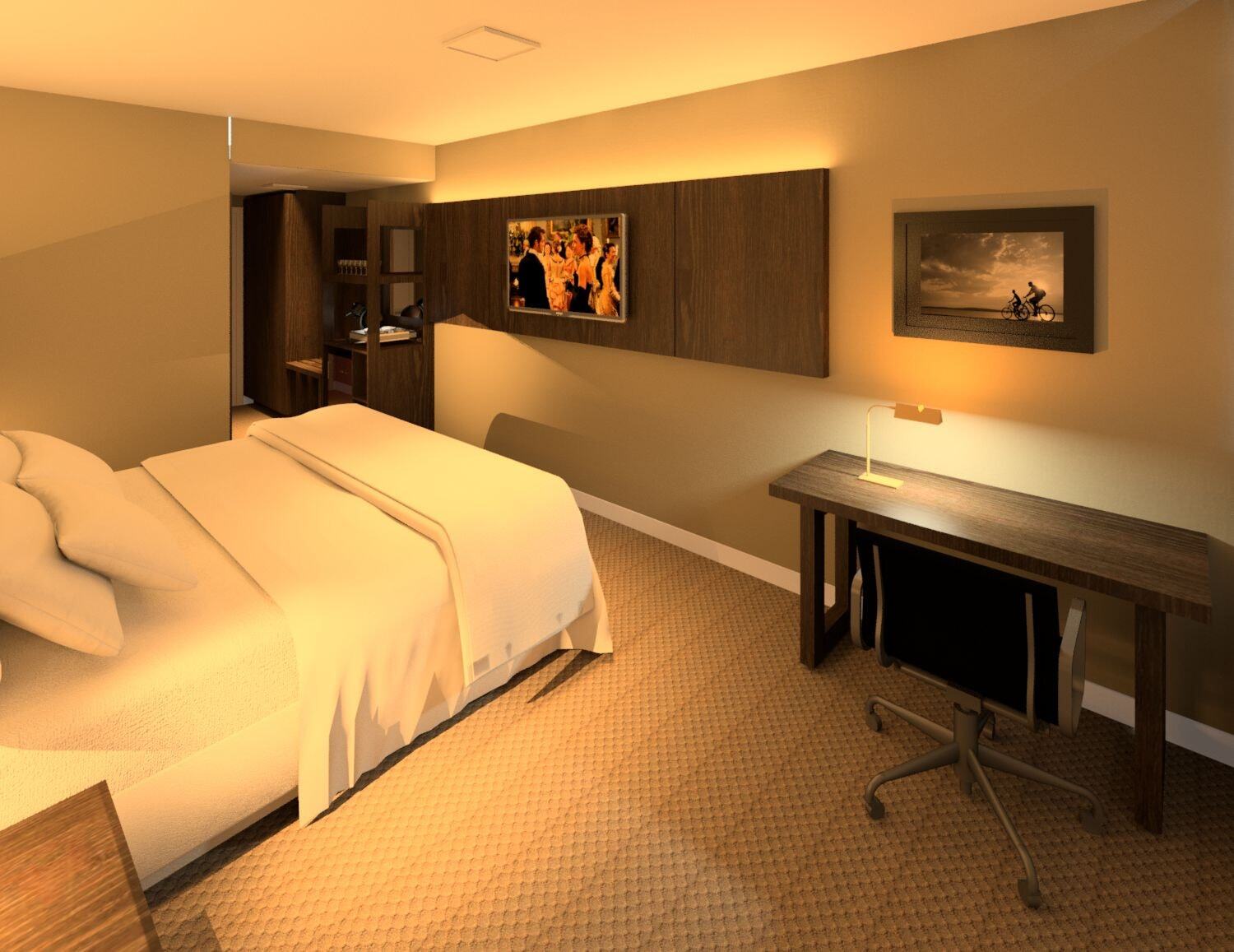 Transamerica Collection Goiania Bagian luar foto A bedroom designed with the help of a computer.